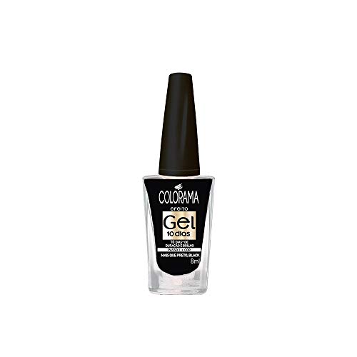 Colorama Esmalte Efeito Gel Mais Que Preto Black! 8Ml
