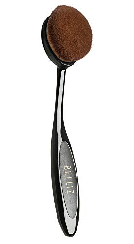Pincel Oval Rosto, Belliz, Preto/ Marrom