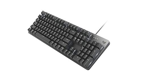 Logitech Teclado mecânico iluminado K845, interruptores mecânicos, pernas de inclinação fortes ajustáveis, tamanho grande, capa superior de alumínio, 104 teclas, cabo USB, Windows (TTC Blue Switches)