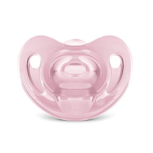 NUK Chupeta Sensitive Soft 100% Silicone Girl S1 - Rosa Tam 1 (0-6 Meses)