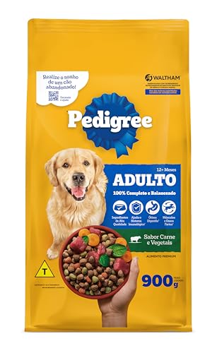 PEDIGREE Ração Pedigree Carne E Vegetais Para Cães Adultos Raças Médias E Grandes 900G