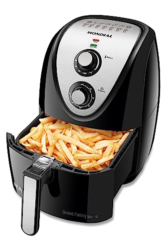 MONDIAL Fritadeira Sem Óleo Air Fryer 5L, Preto/Inox, 1900W, 110V - AFN-50-BI