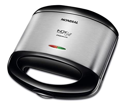 Grill e Sanduicheira Premium, Mondial, Preto/Inox, 800W, 110V - S-07