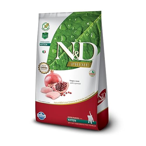 Farmina N&D Prime para Gatos Filhotes de Todas as Raças Sabor Frango e Romã 400g