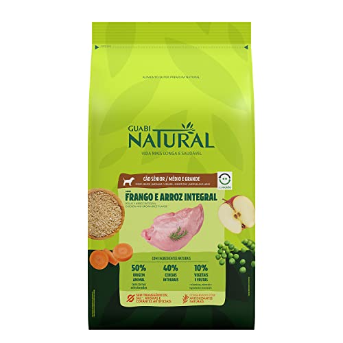 Guabi Natural, Ração Cães Sênior Porte Médio E Grande, Frango E Arroz Integral, 12Kg