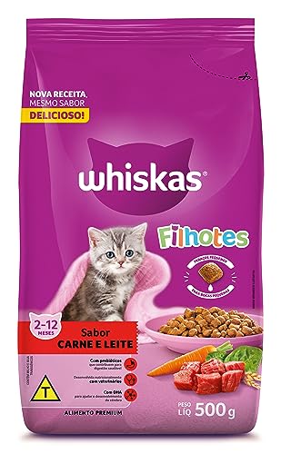 whiskas Ração Whiskas Carne E Leite Para Gatos Filhotes 500 G