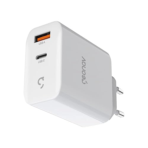 Geonav Carregador Universal SuperPower GaN Duo, 65W, 1 USB-A e 1 USB-C, tecnologias Quick Charge, Power Delivery, PPS*, CH65PDQC, Branco