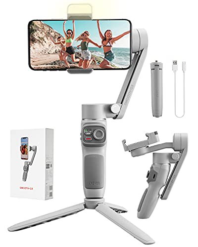 Zhiyun Smooth Q3 Smartphone Estabilizador Gimbal Portátil de 3 eixos com Tripod Vlog LED Fill Light Compatível com iPhone 12 11 PRO MAX X XR XS Smartphone com controle gestos e rastreamento objetos