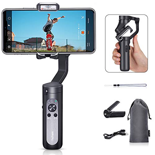 Hohem iSteady X Gimbal Smartphone Gimbal Estabilizador de 3 eixos Gimble Moment Story 270° Roll Inception Mode compatível com iPhone 14/13/12/11 Mini/Plus/Pro/Max e smartphones Android (preto)