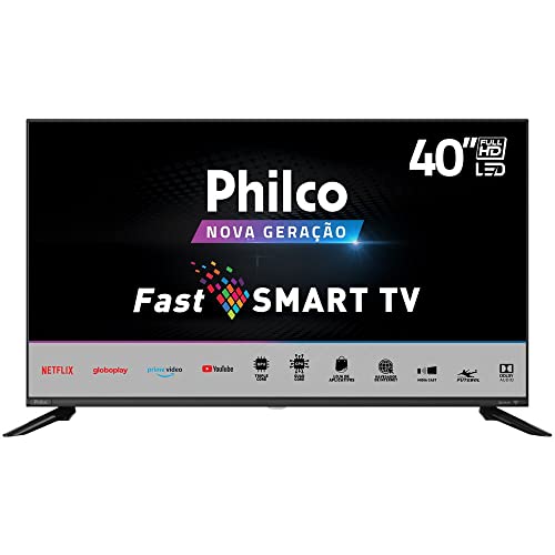 Smart TV, PTV40G60SNBL, 40" Polegadas, Tela LED, Conexão Wi-Fi, Entradas HDMI e USB, Processador Quad Core, Philco