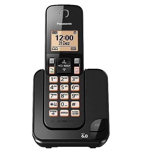 Telefone sem Fio KX-TGC350LBB Preto Identificador Chamada Viva Voz, Panasonic