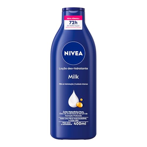 NIVEA Hidratante Corporal Milk Pele Seca - Nutrição intensa para pele seca a extrasseca, com fórmula cremosa que deixa a pele macia, cheirosa e hidratada por 48h - 400ml