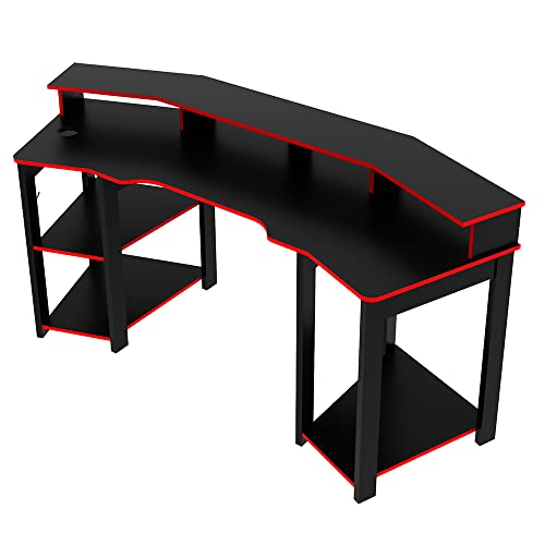 Mesa Gamer ME4167 Tecnomobili Preto/Vermelho