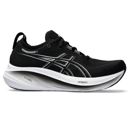 ASICS Tênis de corrida feminino Gel-Nimbus 26, Preto/grafite cinza, 5 Wide