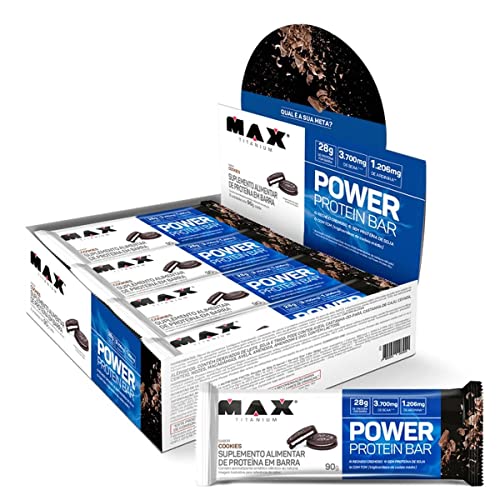 Max Titanium Power Protein Bar - 8 Unidades 90G Cookies -