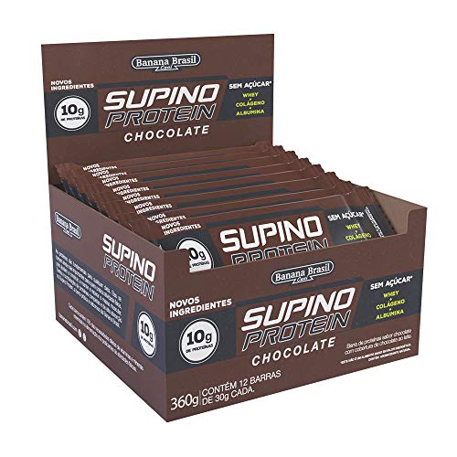Banana Brasil Display Barra De Proteína Supino Protein Chocolate - 12 Unidades De 30G