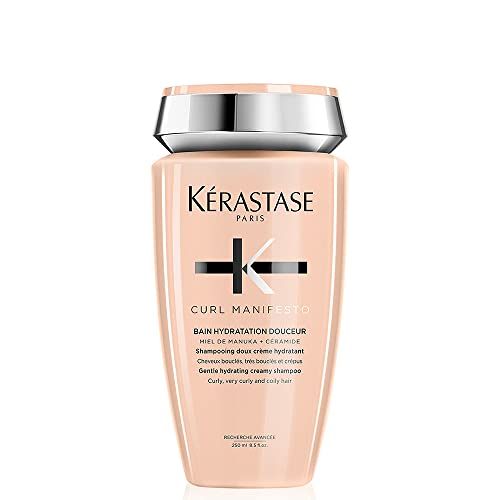 Kérastase Shampoo Curl Manifesto Bain Hydratation Douceur, Cabelos cacheados ou crespos, Definição de cachos, Mel de Manuka, Glicerina, Ceramidas, 250 ml