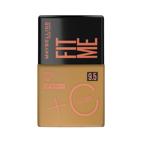 Base Líquida Maybelline NY Fit Me Fresh Tint com Vitamina C e FPS50 - COR 9,5-30ml