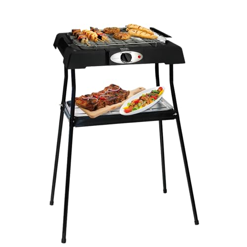 Churrasqueira Elétrica Mallory Montana II Preto - 220V 2 Em 1 Mesa e Suporte com 82cm de Altura