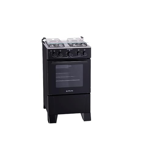 Fogão 4 bocas Atlas Mônaco Plus Preto com Acendimento Automático e Mesa Inox