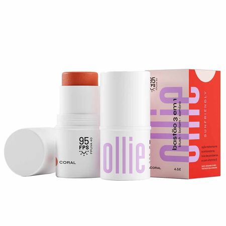 Bastão 3 em 1 Ollie (Blush + Batom + Sombra) FPS 95 1 Unidade