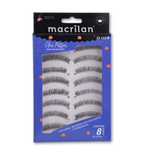 Cílios Postiços Naturais com Fios Curtos e Crescentes CL112-8 8 pares