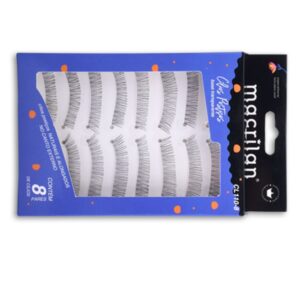 Cílios Postiços Naturais e Alongados no Canto Externo CL110-8 8 pares