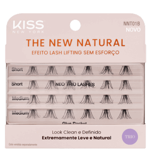 Cílios Individuais Kiss New York The New Natural Neo Trio Lashes NNT01 24 unidades