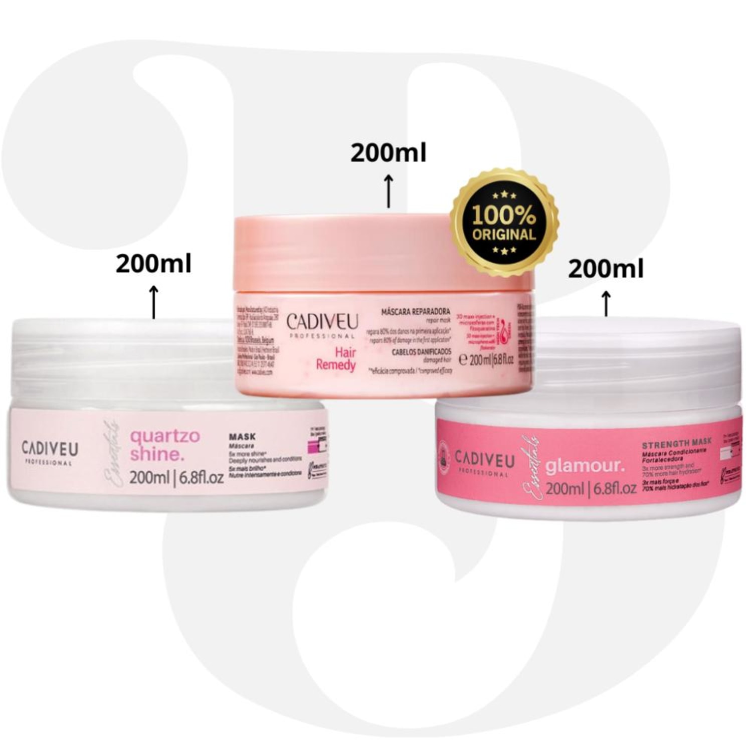 Kit Cadiveu Cronograma Capilar Máscaras Home 3 Produtos