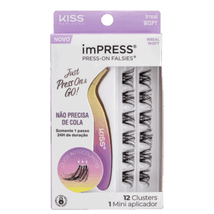 Kit Cílios Postiços Kiss New York imPRESS Press-on Falsies Mini Wispy 10 2 produtos