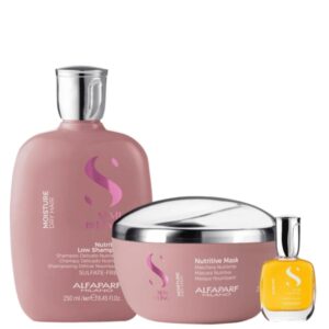 Kit Alfaparf Moisture Shampoo, Máscara e Cristalli Liquid