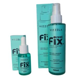 Kit Vizzela Blindagem Gotas Fix + Real Fix Fixador Maquiagem
