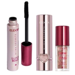 Kit Niina Secrets by Eudora (Máscara de Cílios + Delineador + Batom Cremoso) 1 Unidade
