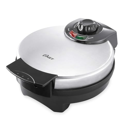 Oster Máquina de waffle belga, aço inoxidável (CKSTWF2000) 25 cm