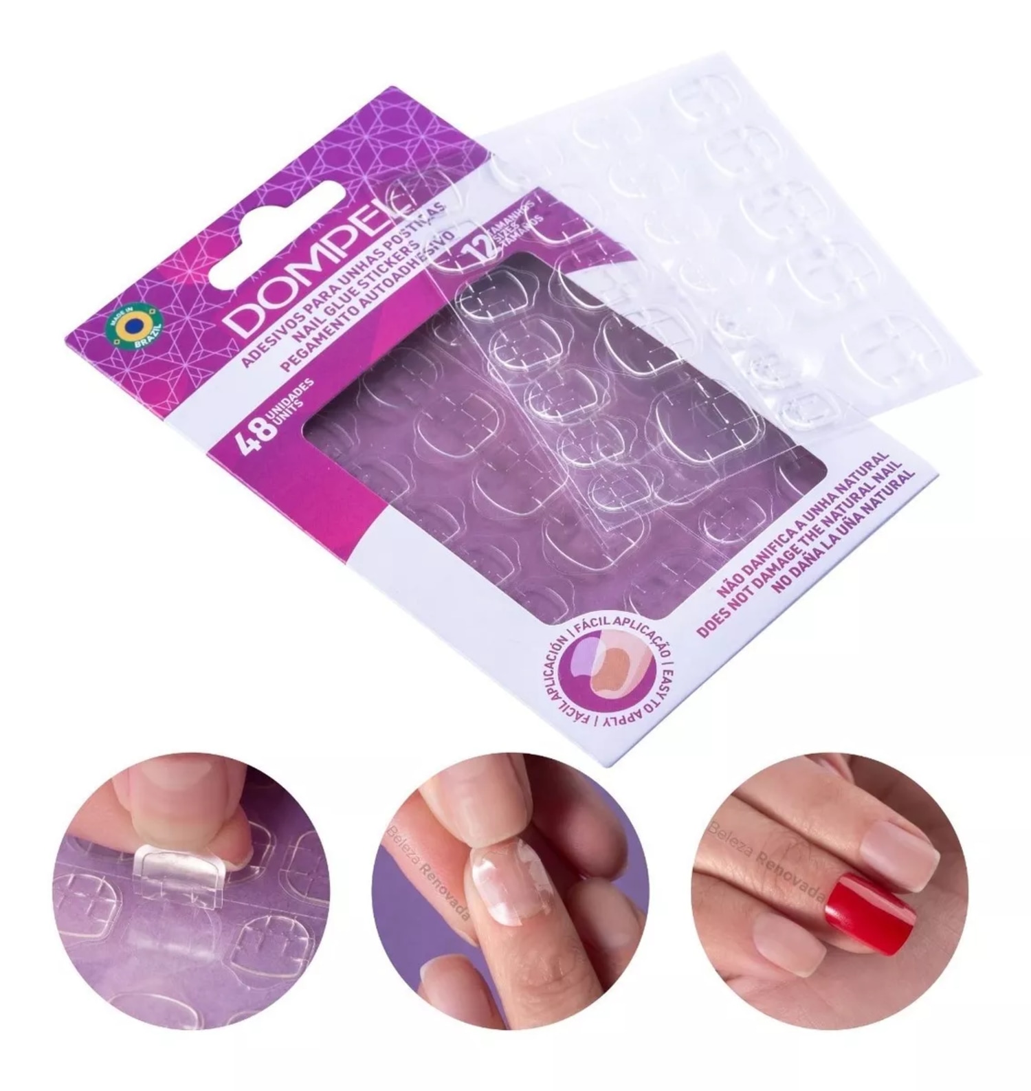 Aba Adesiva De Unhas Postiças Cola Dupla Face Atacado 576 Unidades