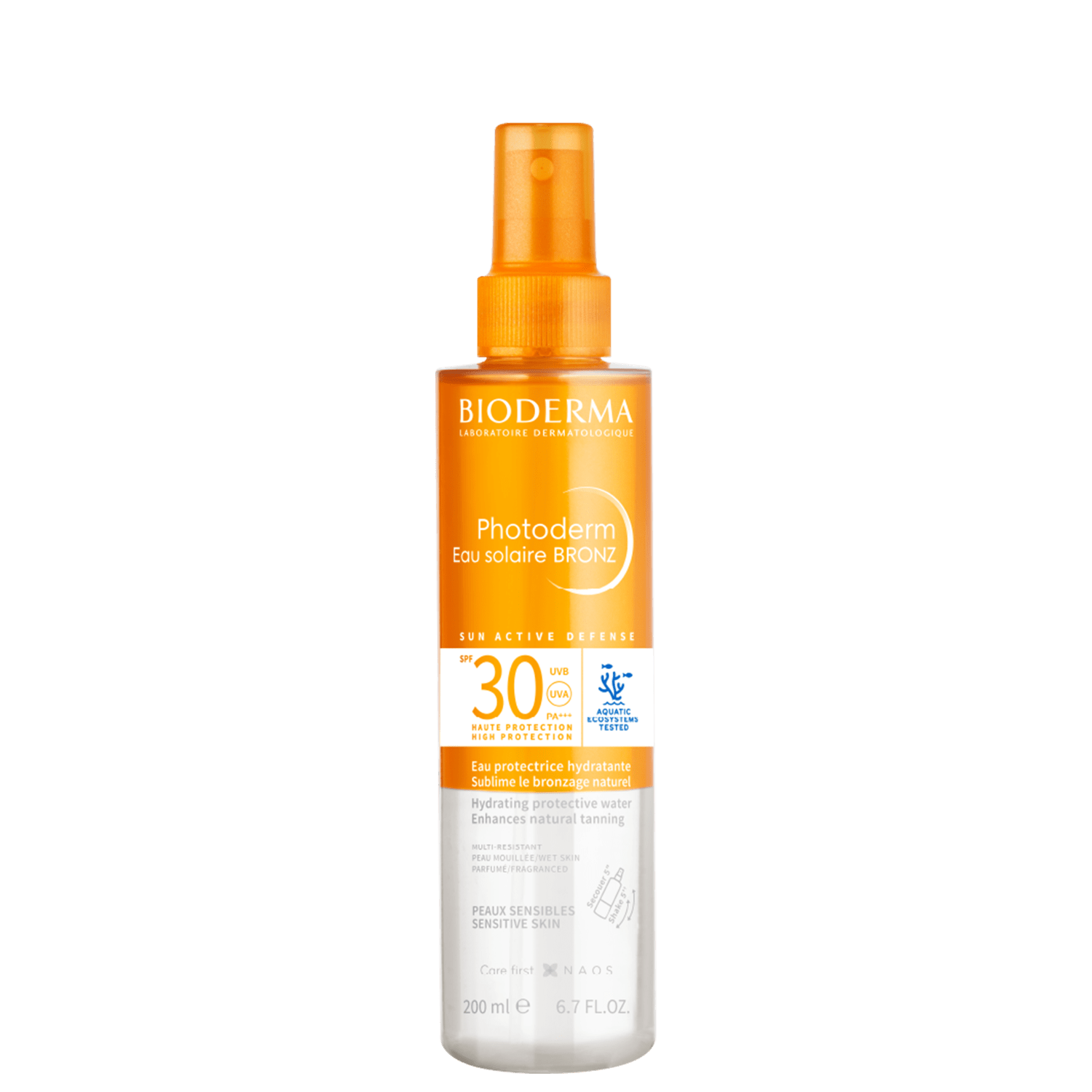 Água Bifásica Bioderma Photoderm Eau Solaire BRONZ FPS 30 Bronzeadora 200ml