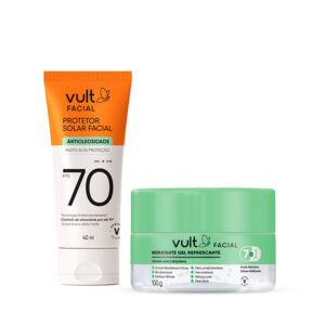 Combo Vult Protetor Solar FPS 70 40ml Gel Hidratante Facial 100g
