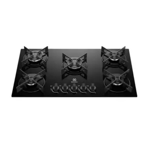 Cooktop a Gás Electrolux 5 Bocas Mesa de Vidro Grade de Aço Fosco Efficient KE5GR