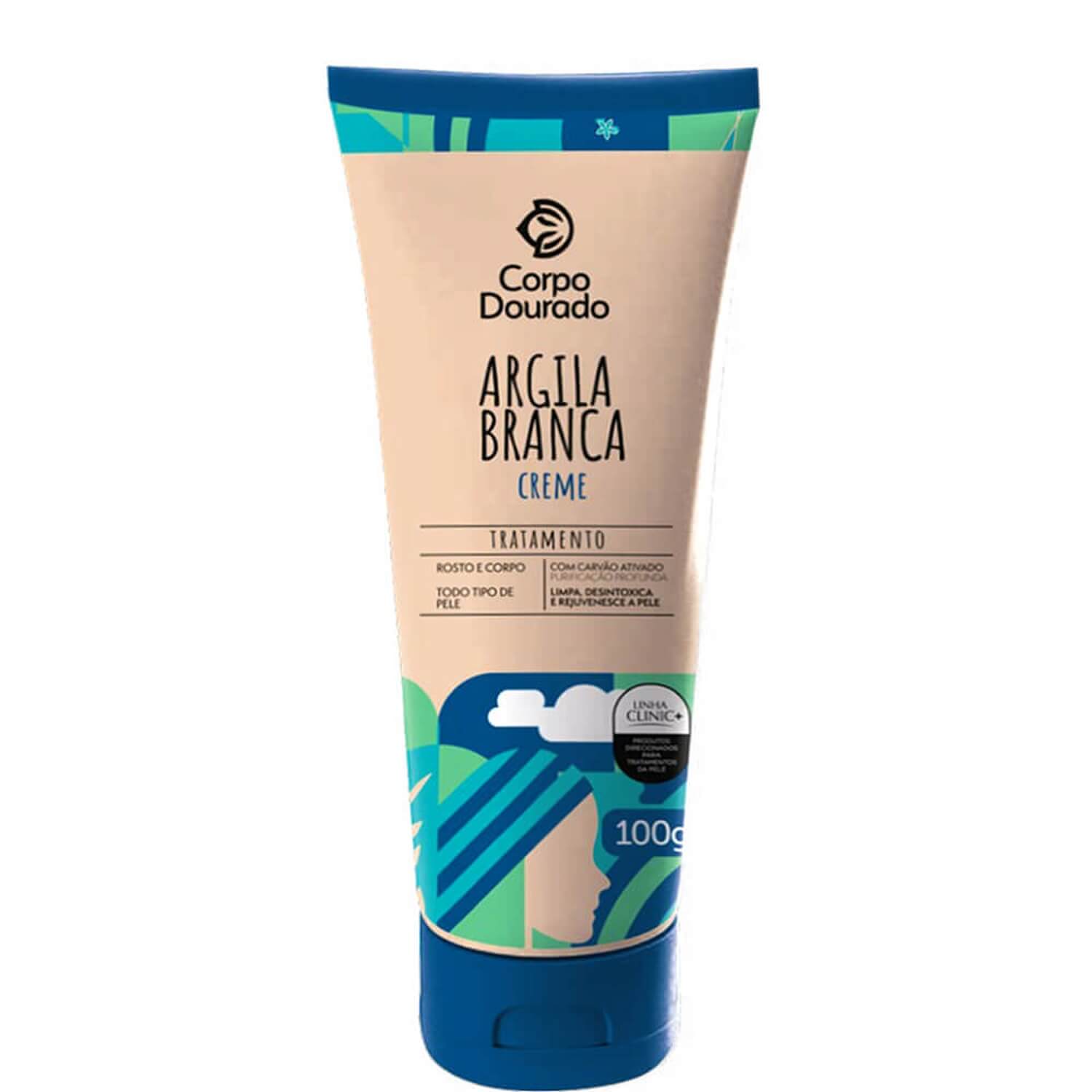 Creme de Tratamento Facial e Corporal Corpo Dourado Clinic Mais Argila Branca 100g