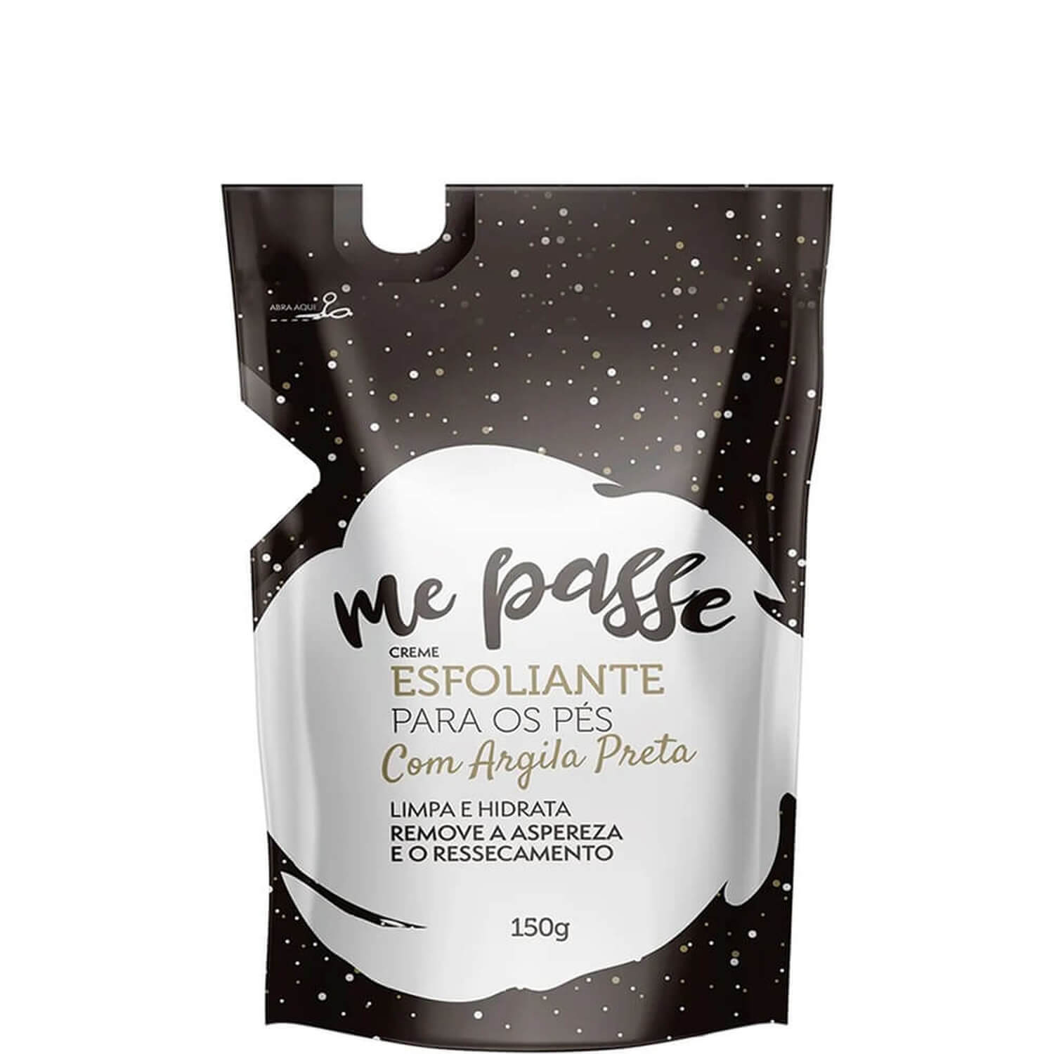 Creme Esfoliante Corpo Dourado Me Passe Argila Preta Para os Pés 150g