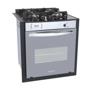 Fogão a Gás de Embutir Venax 4 Bocas Inox Gaudi Prisma Vitreo EL