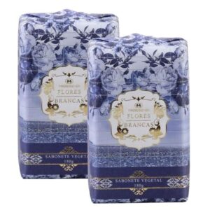 Kit Sabonetes em Barra Madressenza Flores Brancas 2x180g