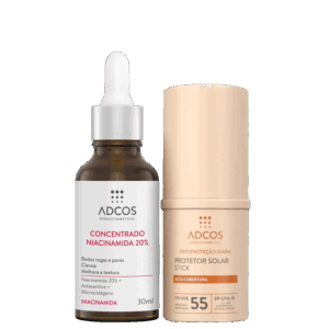 Kit Adcos Niacinamida 20% Stick FPS 55 Nude 2 Produtos