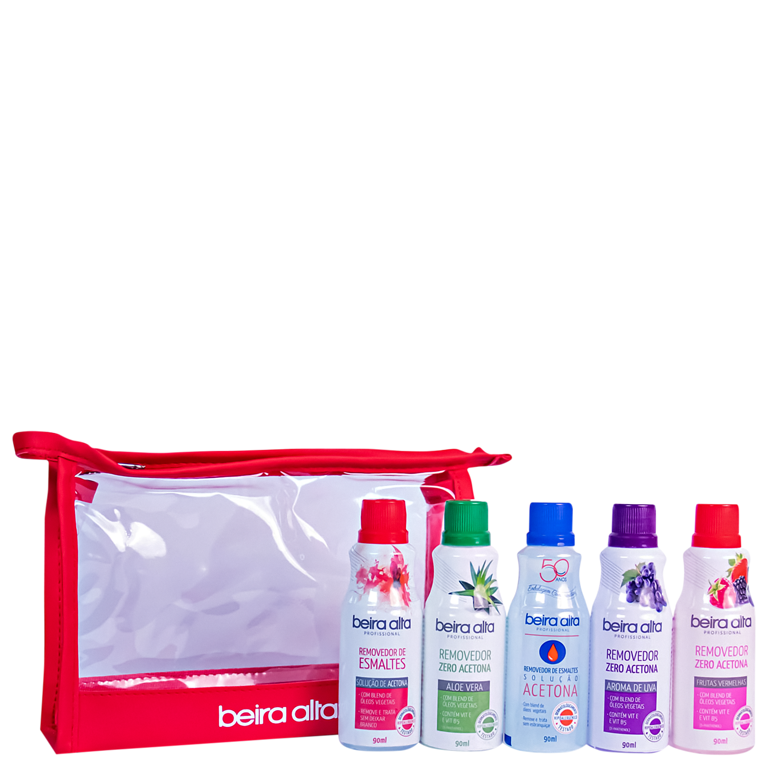 Kit Removedor de Esmalte Beira Alta Completo 5 Removedores 90ml