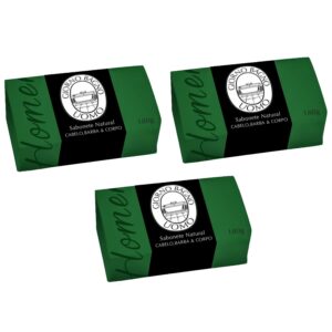 Kit Sabonete em Barra Giorno Bagno Uomo Cabelo Barba e Corpo Verde 180g 3 Unidades