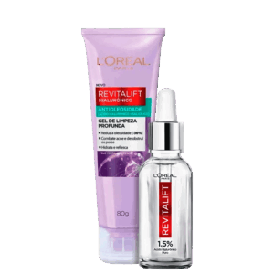 Kit L’Oréal Paris Revitalift Hialurônico Sérum Redutor de Linhas 15ml Gel de Limpeza 80g
