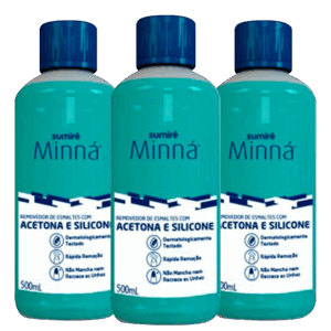 Kit Minná Acetona e Silicone Profissional 3 Unidades