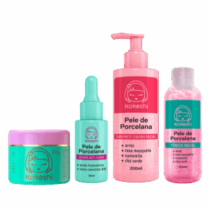Kit Rotina Skin Care Kokeshi Sabonete Tônic Sérum Anti-idade