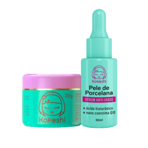Kit Skin Care Pele de Porcelana Kokeshi e Sérum Anti-idade