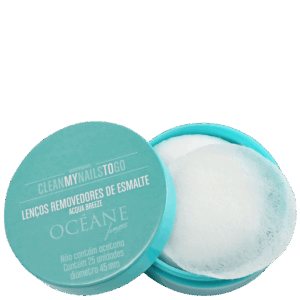 Lenço Removedor de Esmalte Océane Clean My Nails To Go Acqua Breeze 25 unidades